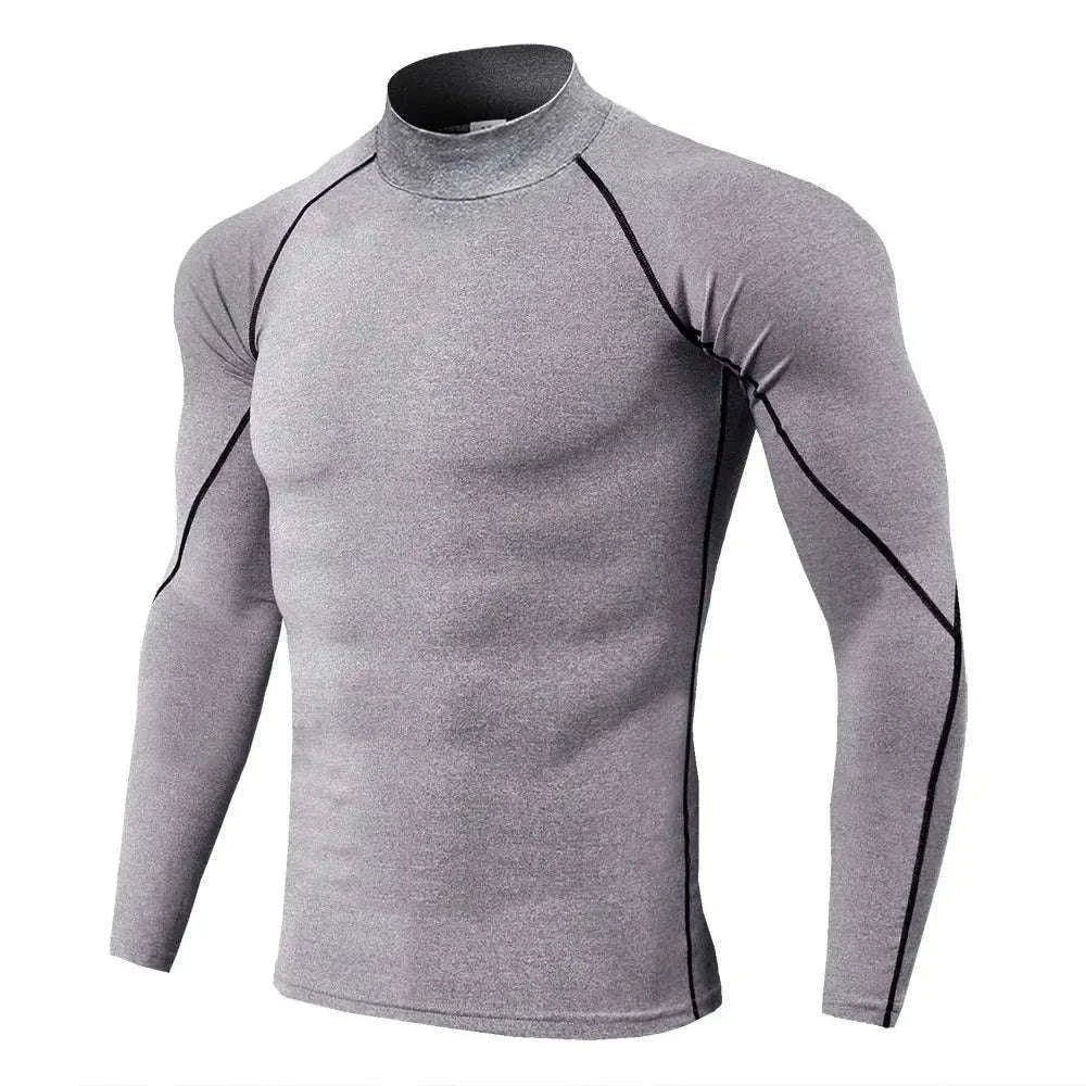 Men's Quick Dry Compression Shirt for Training Support-Gray / M