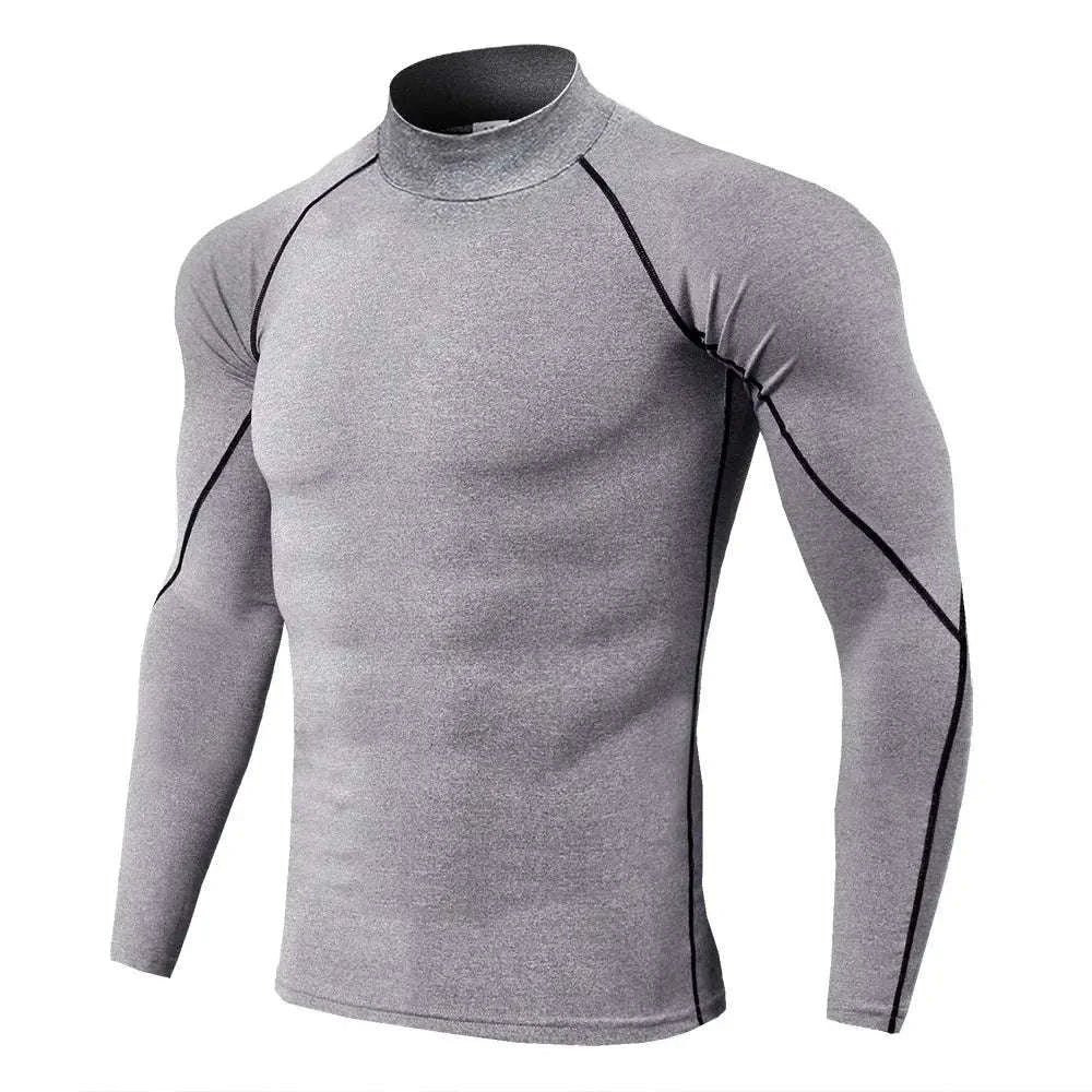 Men's Quick Dry Compression Shirt-Gray / M