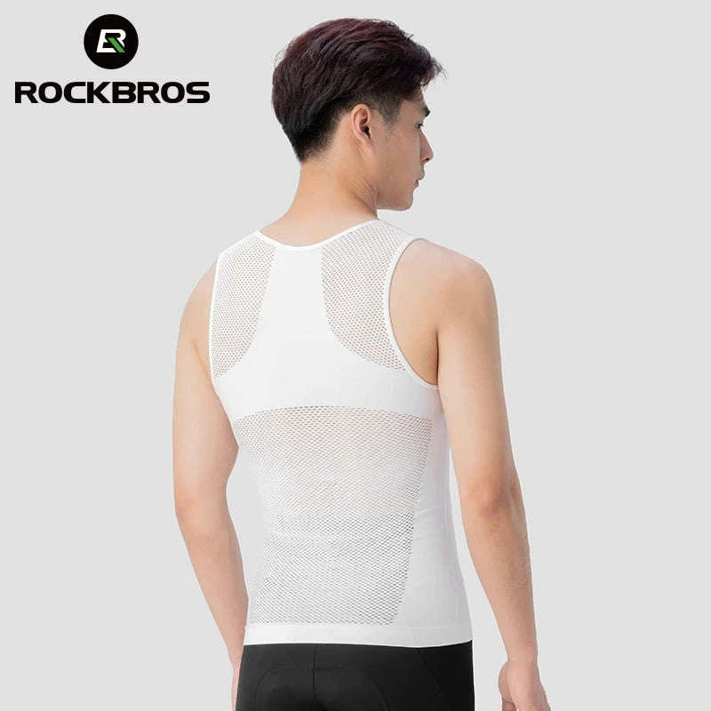Men’s Quick-Dry Cycling Base Layer Vest Breathable Sleeveless Undershirt-Asia M(EUR S)