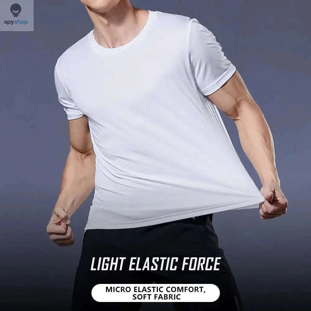 Men's Quick Dry Gym T-Shirt for Dry, Unrestricted Training-GRAY / L