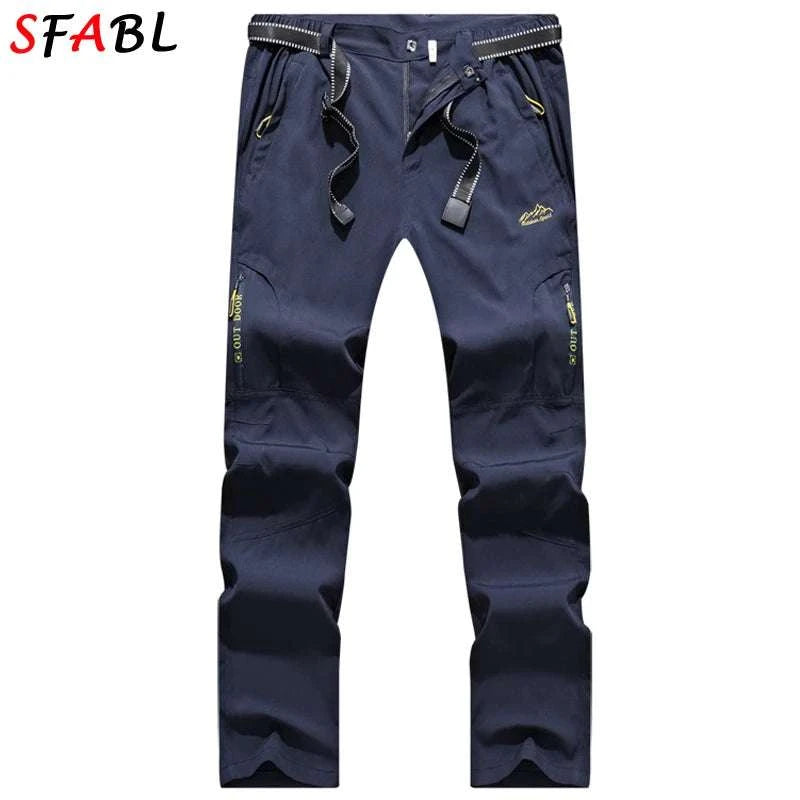 Men’s Quick Dry Hiking Pants Stretch Waterproof Multi Pocket-Dark Grey / Asian XXXL 85kg-90kg