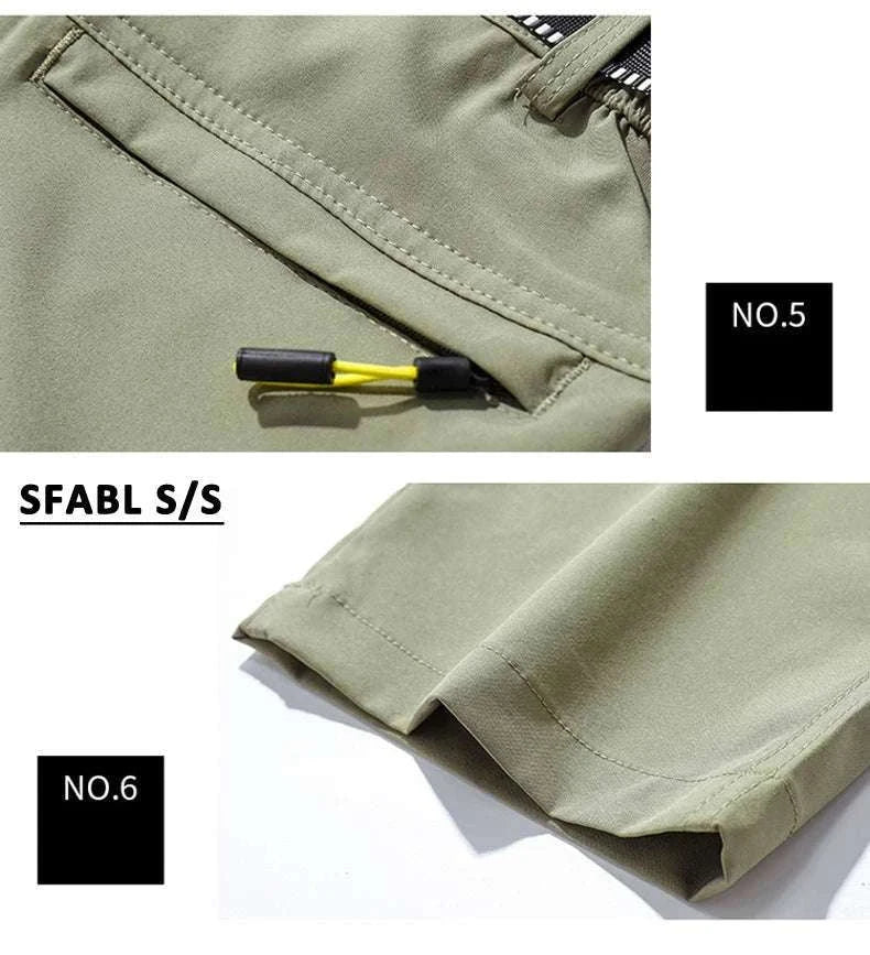 Men’s Quick Dry Hiking Pants Stretch Waterproof Multi Pocket-Dark Grey / Asian XXXL 85kg-90kg