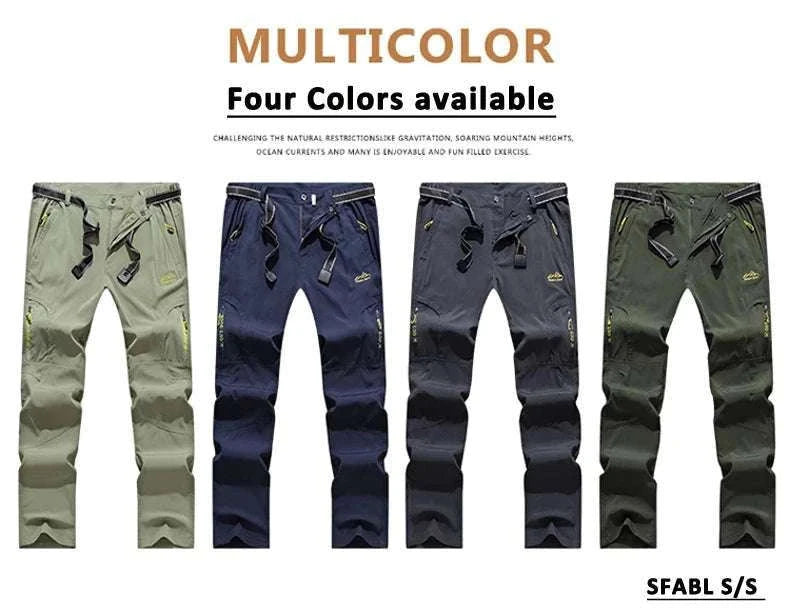 Men’s Quick Dry Hiking Pants Stretch Waterproof Multi Pocket-Dark Grey / Asian XXXL 85kg-90kg