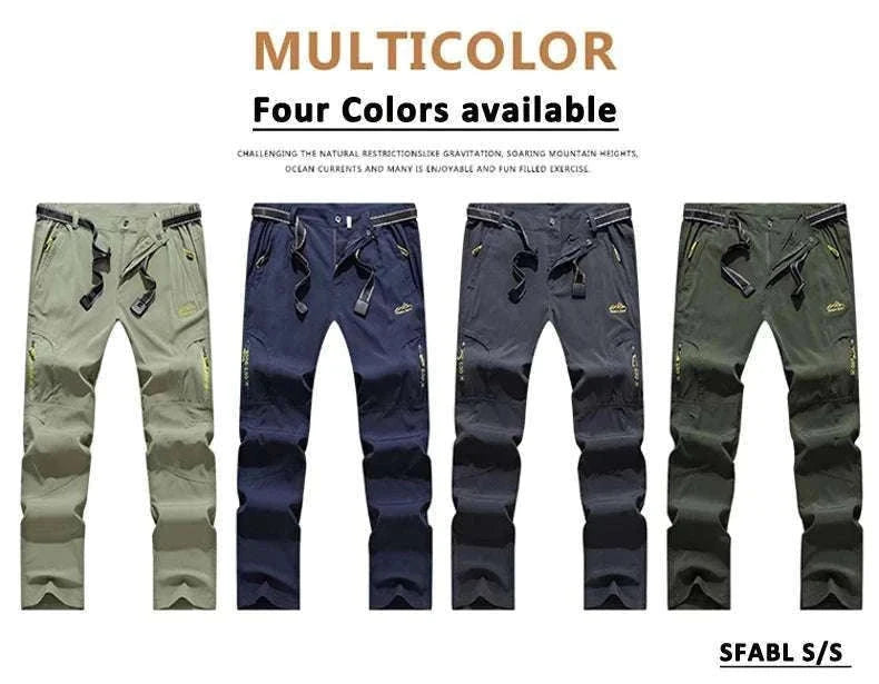 Men’s Quick Dry Hiking Pants Stretch Waterproof Multi Pocket-Dark Grey / Asian XXXL 85kg-90kg