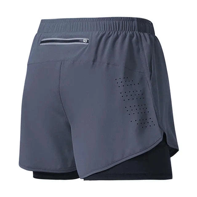 Men’s Quick-Dry Running Shorts – Double-Layer Workout-Sky Blue / L(70-80kg)