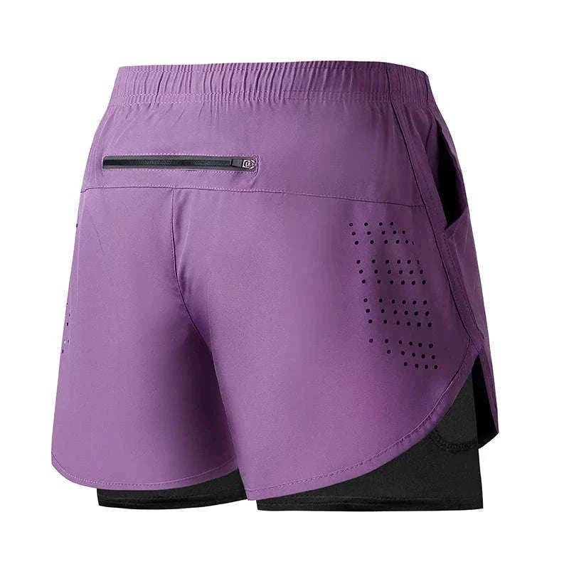 Men’s Quick-Dry Running Shorts with Double-Layer Support-