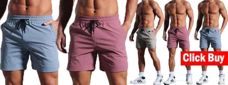 Men’s Quick-Dry Running Shorts with Double-Layer Support-Sky Blue / L(70-80kg)
