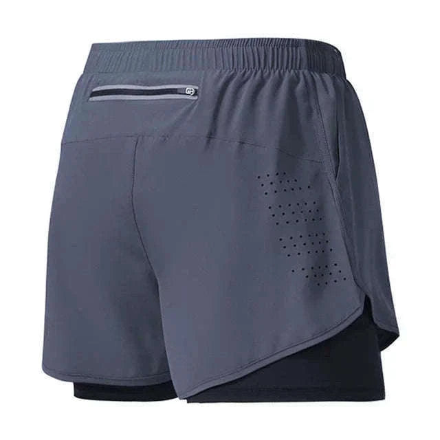 Men’s Quick-Dry Running Shorts with Double-Layer Support-Sky Blue / L(70-80kg)