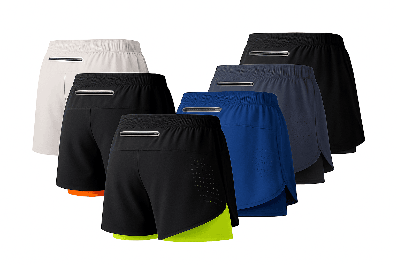 Men’s Quick-Dry Running Shorts with Double-Layer Support-Sky Blue / L(70-80kg)