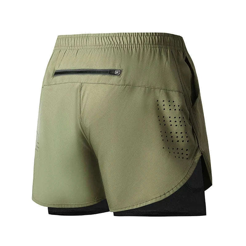 Men’s Quick-Dry Running Shorts with Double-Layer Support-Sky Blue / L(70-80kg)