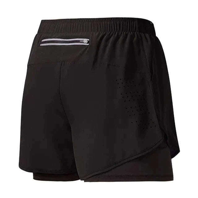 Men’s Quick-Dry Running Shorts with Double-Layer Support-Sky Blue / L(70-80kg)