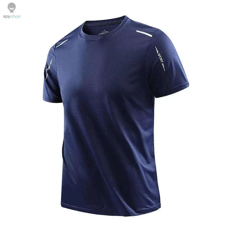 Men’s Quick Drying Sports Tee for Hot-Weather Training-Navy / 5XL(90-100kg)