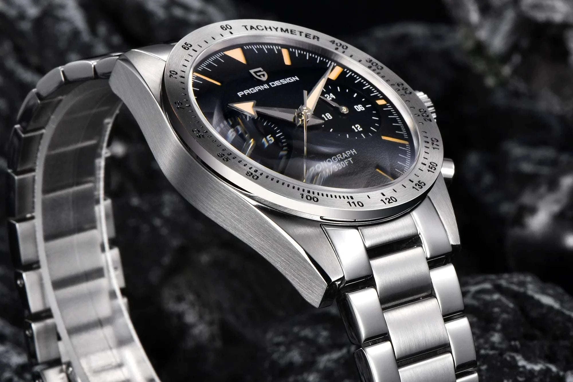 Men’s Retro Pilot Chronograph Watch Stainless Steel 10Bar Waterproof-Blue / GERMANY