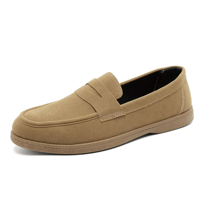 Men's Slip-On Loafers Lightweight Breathable Casual Walking Shoes-Khaki / 42 / China Mainland