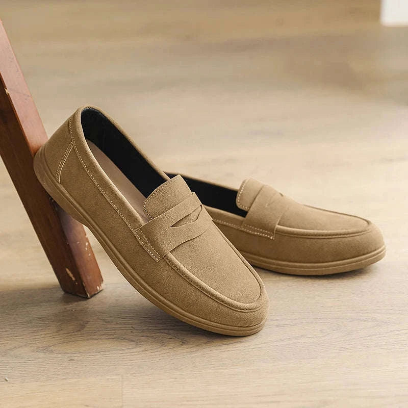 Men's Slip-On Loafers Lightweight Breathable Casual Walking Shoes-Khaki / 42 / China Mainland