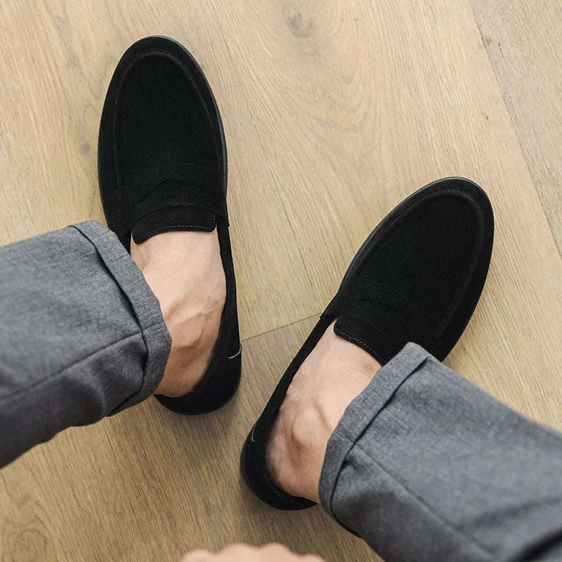 Men's Slip-On Loafers Lightweight Breathable Casual Walking Shoes-Khaki / 42 / China Mainland