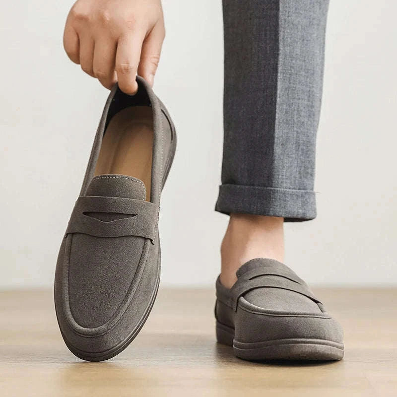 Men's Slip-On Loafers Lightweight Breathable Casual Walking Shoes-Khaki / 42 / China Mainland