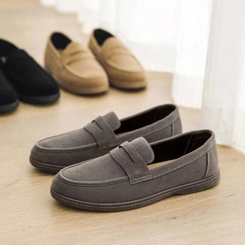 Men's Slip-On Loafers Lightweight Breathable Casual Walking Shoes-Khaki / 42 / China Mainland