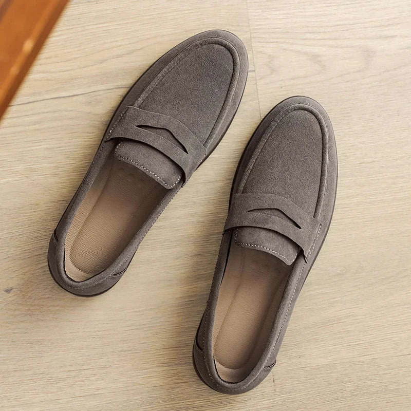 Men's Slip-On Loafers Lightweight Breathable Casual Walking Shoes-Khaki / 42 / China Mainland