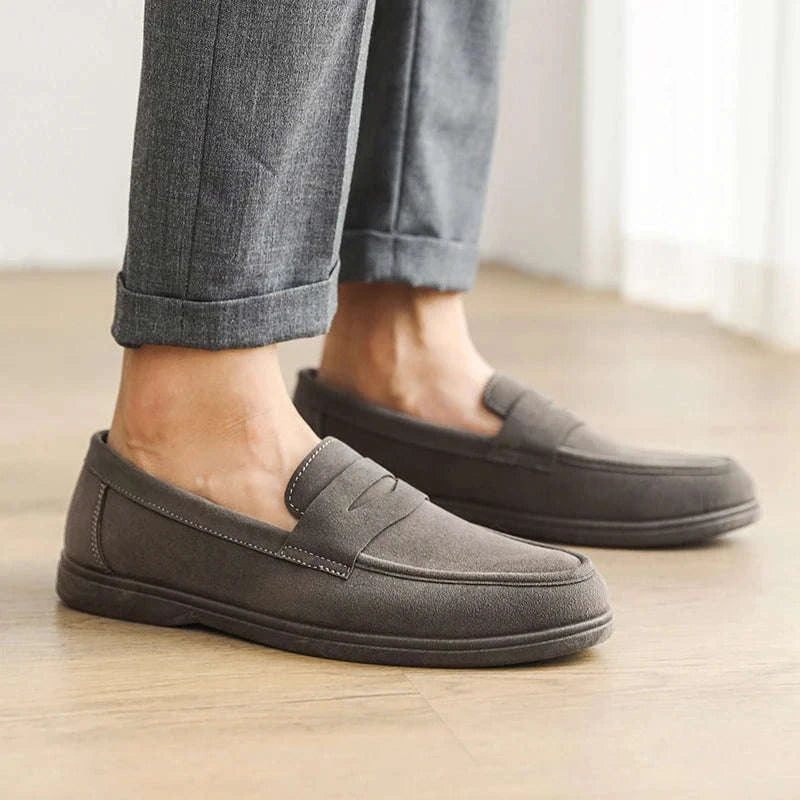 Men's Slip-On Loafers Lightweight Breathable Casual Walking Shoes-Khaki / 42 / China Mainland