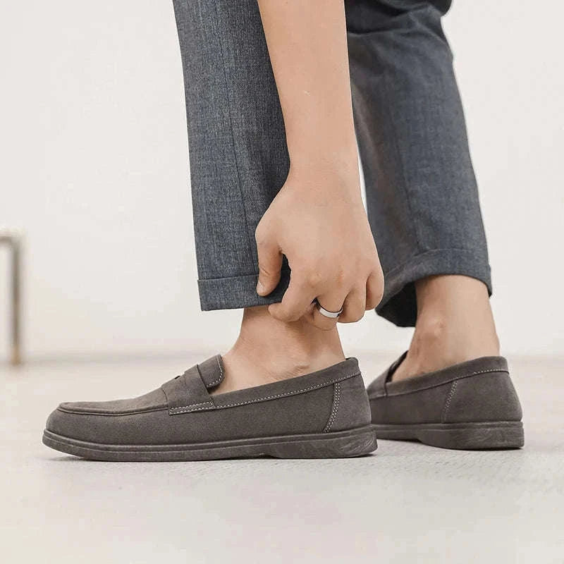 Men's Slip-On Loafers Lightweight Breathable Casual Walking Shoes-Khaki / 42 / China Mainland