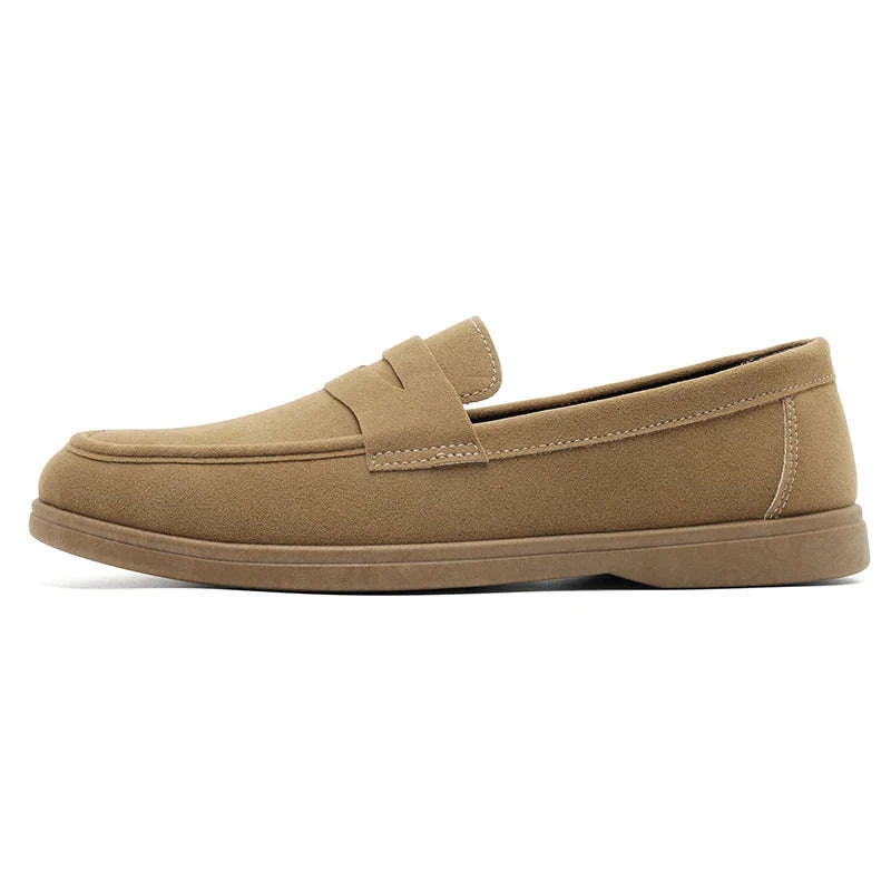 Men's Slip-On Loafers Lightweight Breathable Casual Walking Shoes-Khaki / 42 / China Mainland