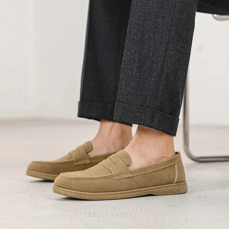 Men's Slip-On Loafers Lightweight Breathable Casual Walking Shoes-Khaki / 42 / China Mainland