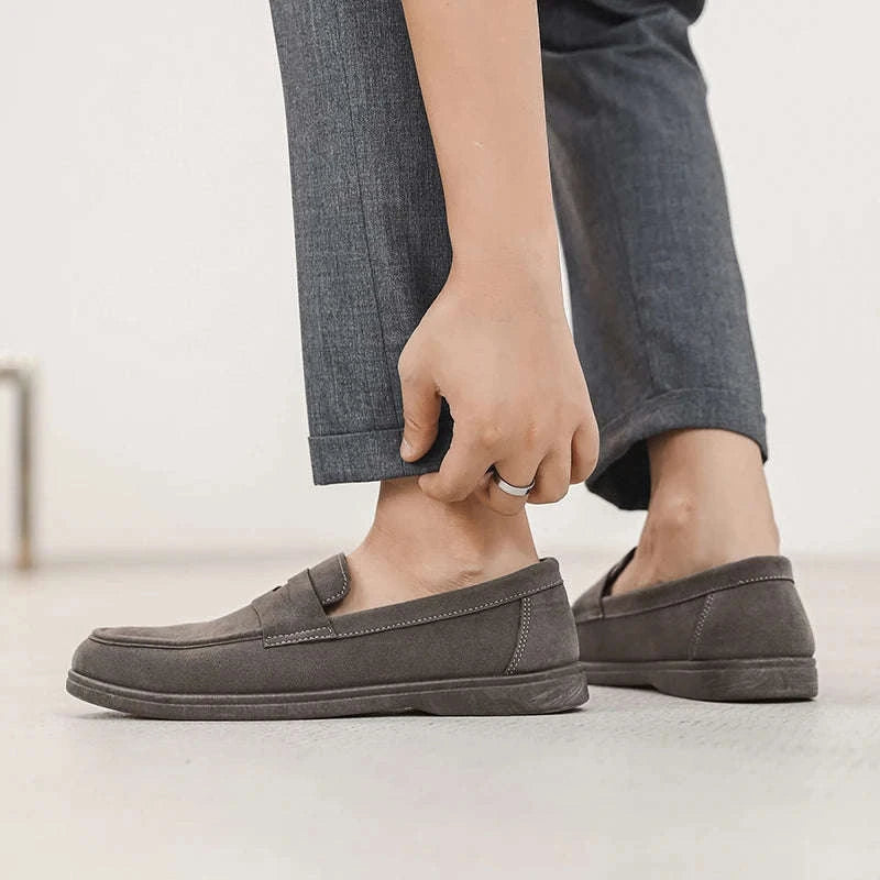 Men's Slip-On Loafers Lightweight Breathable Casual Walking Shoes-Khaki / 42 / China Mainland