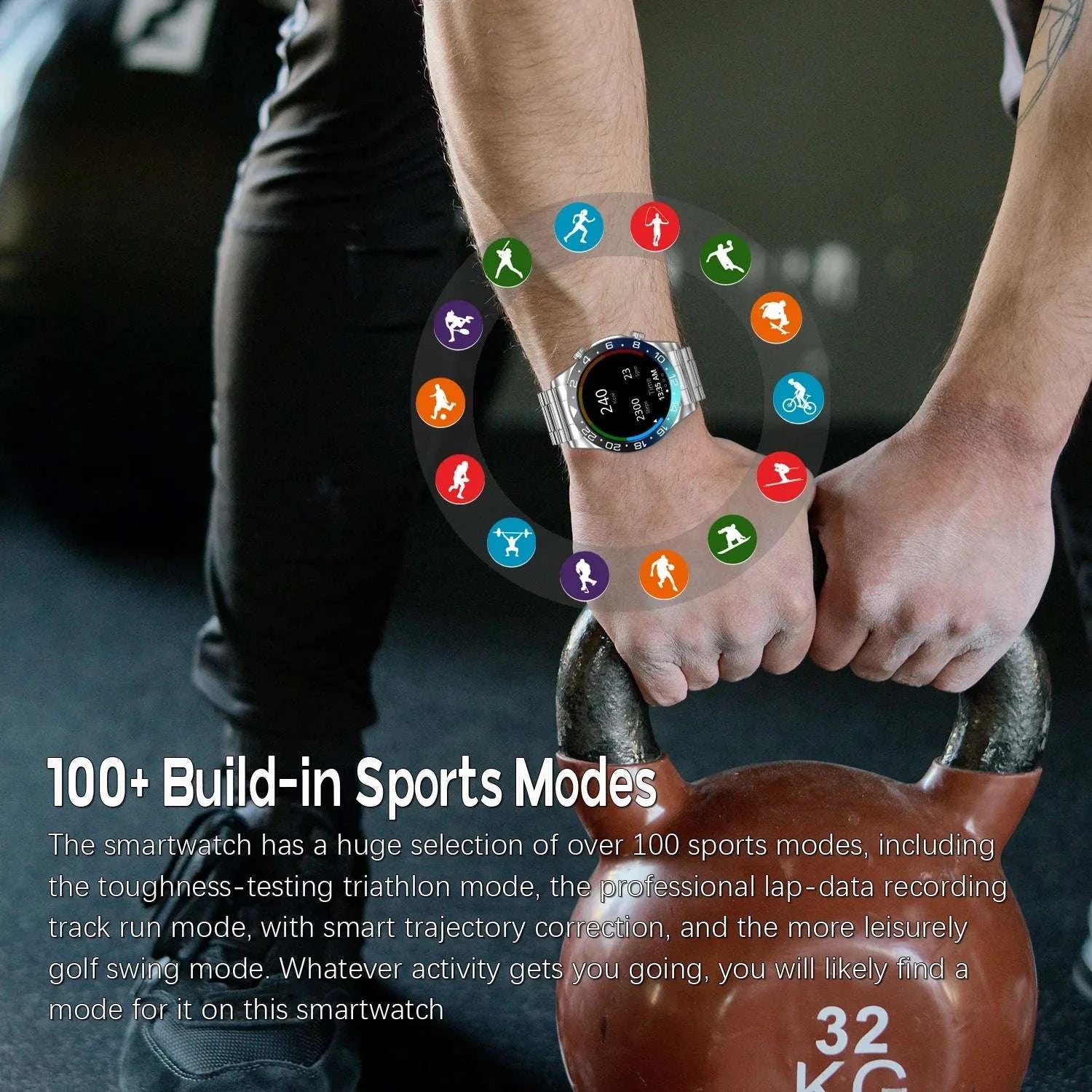 Men’s Smartwatch with AMOLED Display, Bluetooth Call & Fitness Tracking-Silver Black / United States