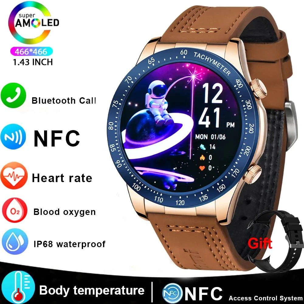 Men’s Smartwatch with AMOLED Display, Bluetooth Call & Fitness Tracking-Silver Black / United States