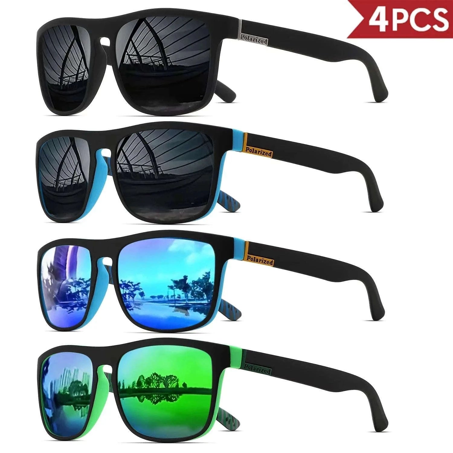 Men's Square Polarized Sunglasses with UV400 Protection-1PC-7