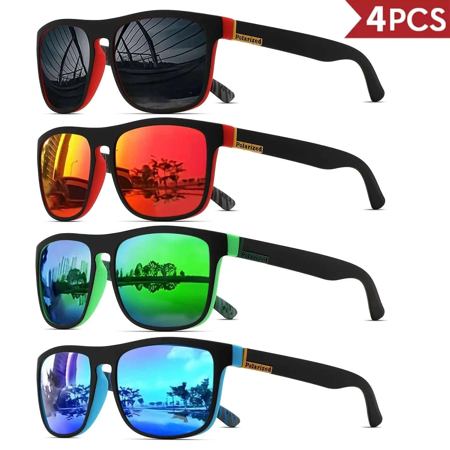 Men's Square Polarized Sunglasses with UV400 Protection-1PC-7