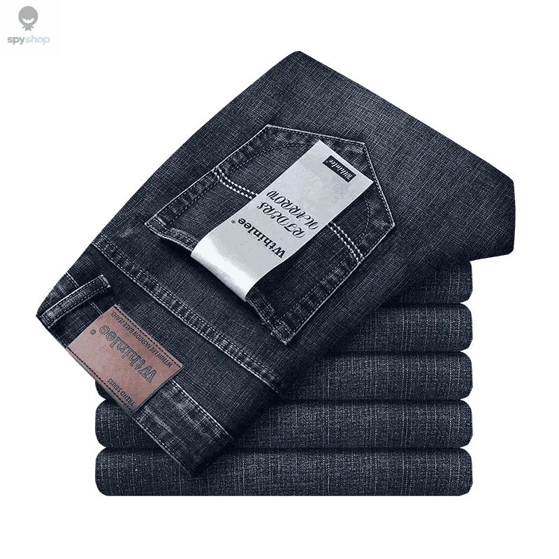 Men's Stretch Denim Jeans, Slim Straight Mid-Rise Fit-black / 30