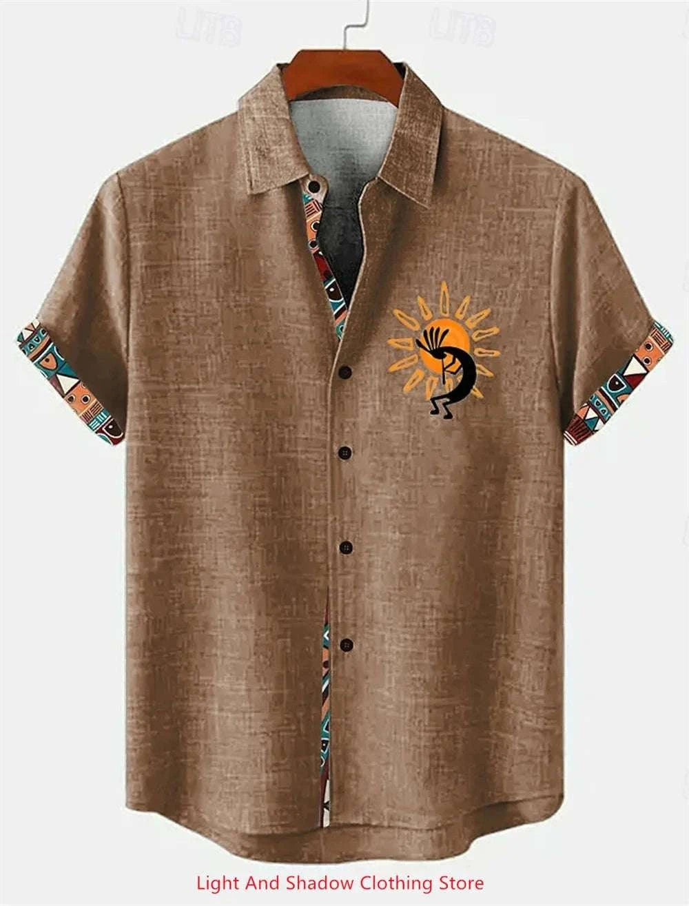 Men's Summer Short-Sleeve Linen Shirt-YMDXCSXY240 / 5XL