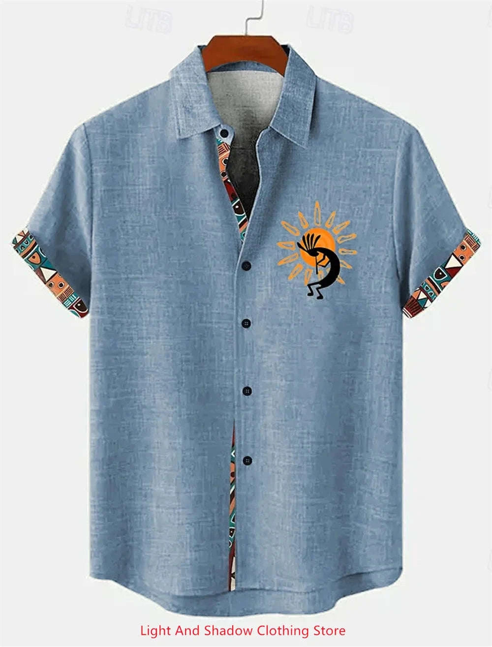 Men's Summer Short-Sleeve Linen Shirt-YMDXCSXY240 / 5XL