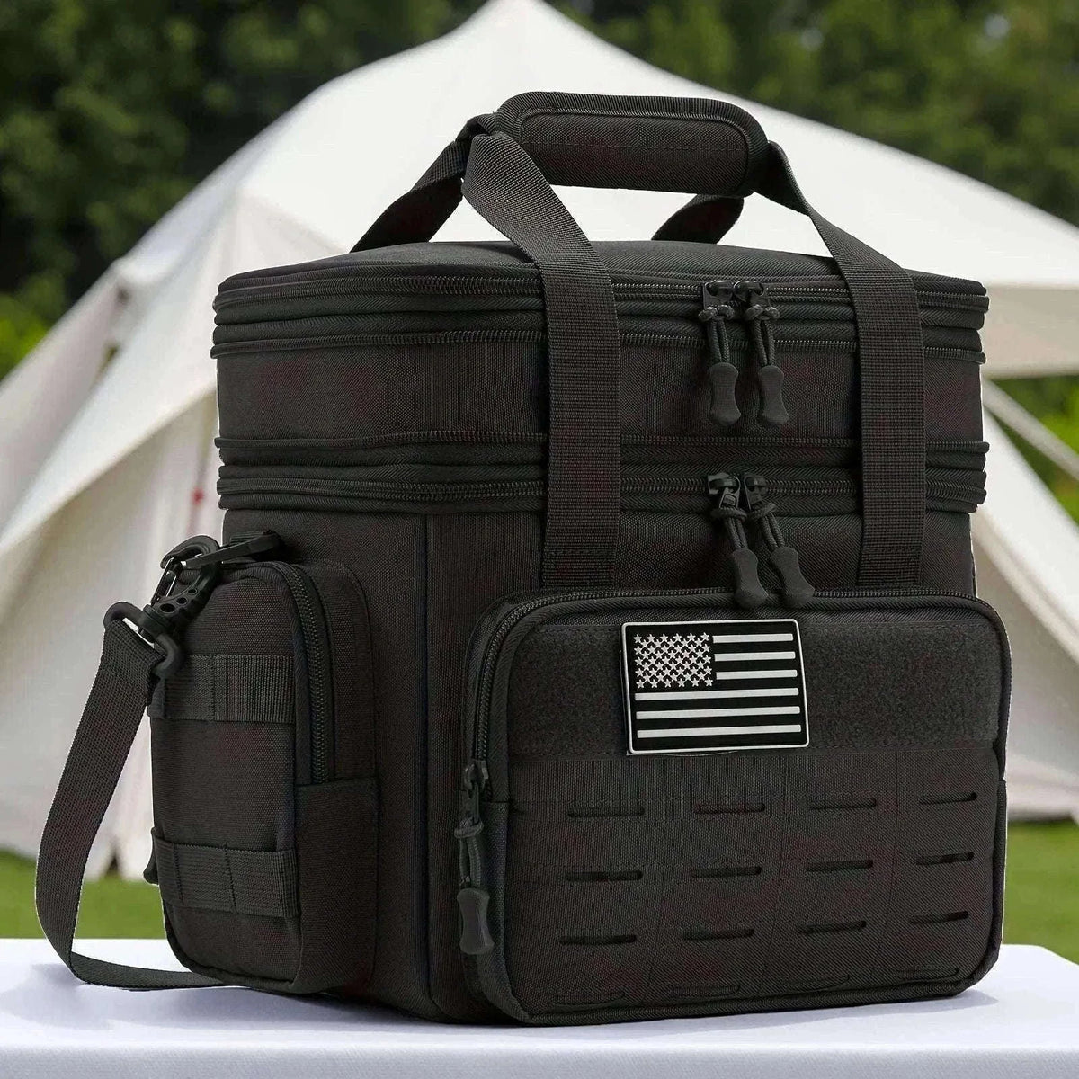 Men's Tactical Expandable Insulated Cooler Bag 18L Leak Proof Lunch Bag-army green / Poland