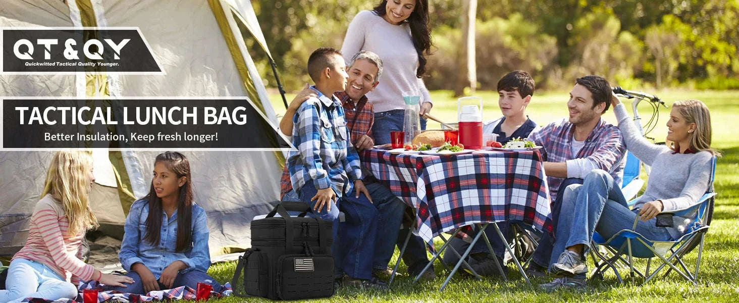 Men's Tactical Expandable Insulated Cooler Bag 18L Leak Proof Lunch Bag-army green / Poland