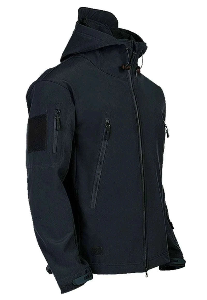 Men’s Tactical Waterproof Soft Shell Jacket with Hood – Windproof-Green SYP888 / M 57-65KG