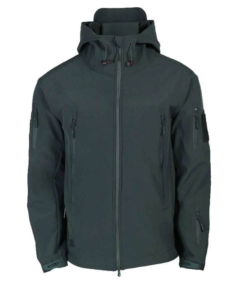 Men’s Tactical Waterproof Soft Shell Jacket with Hood – Windproof-Green SYP888 / M 57-65KG