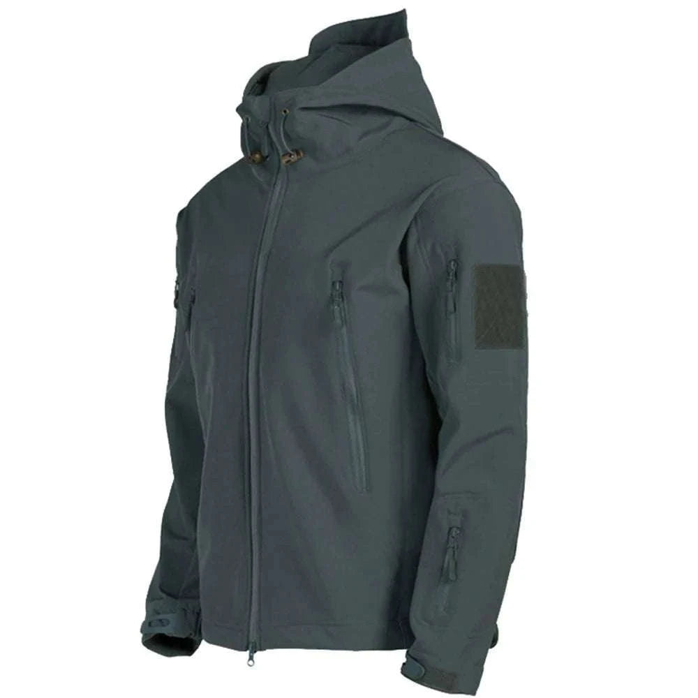 Men’s Tactical Waterproof Soft Shell Jacket with Hood – Windproof-Green SYP888 / M 57-65KG