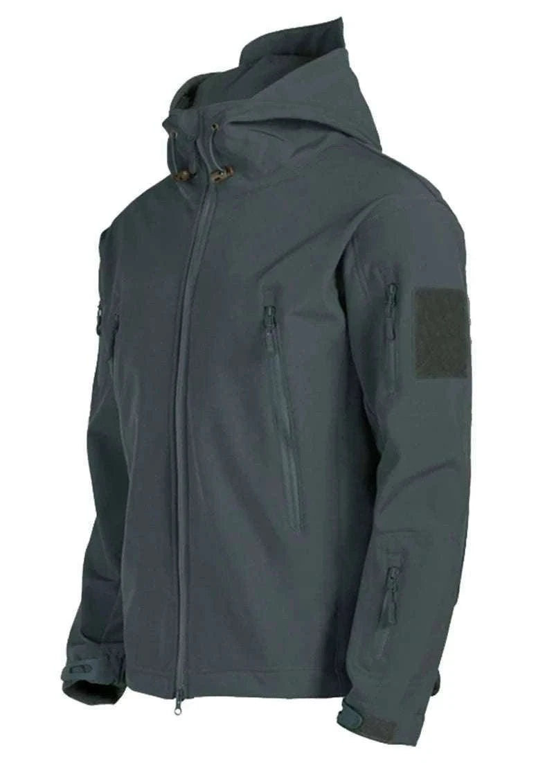 Men’s Tactical Waterproof Soft Shell Jacket with Hood – Windproof-Green SYP888 / M 57-65KG