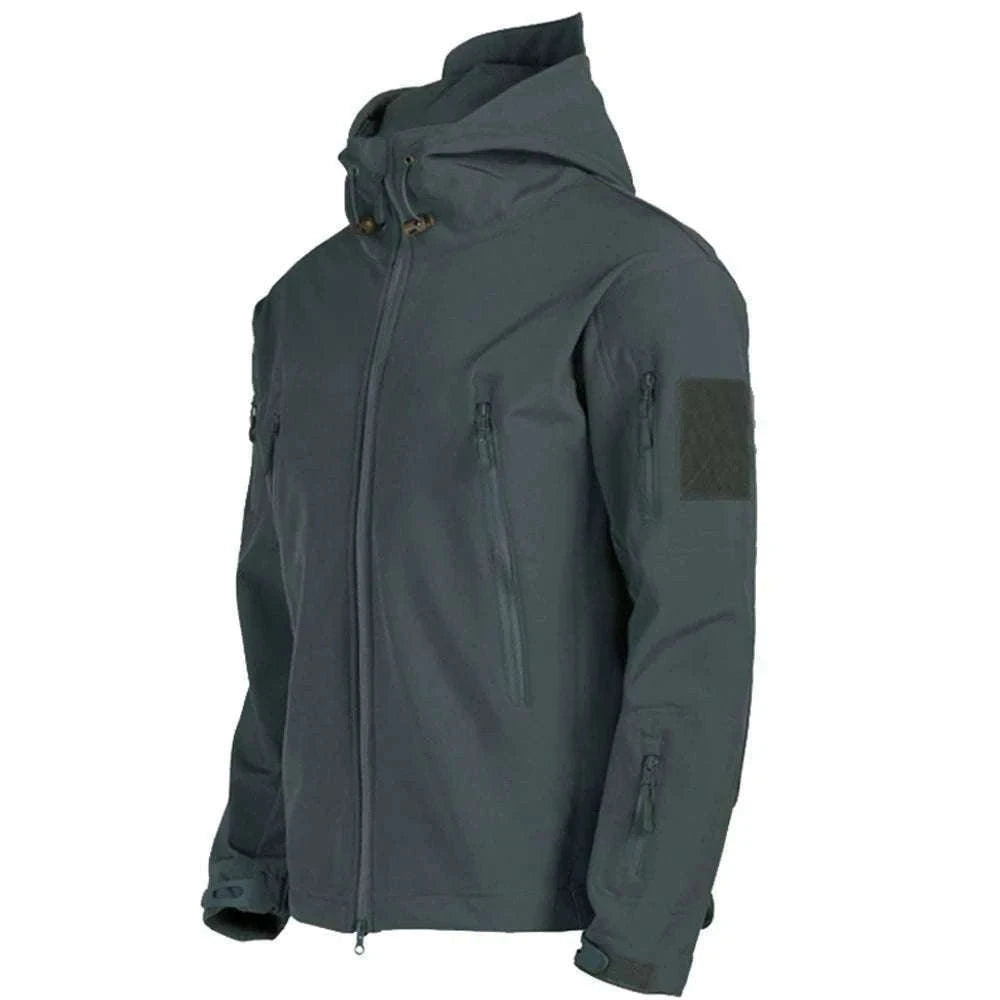 Men’s Tactical Waterproof Soft Shell Jacket with Hood – Windproof-Green SYP888 / M 57-65KG