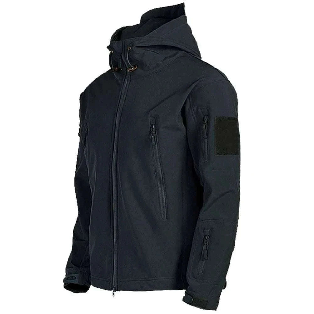 Men’s Tactical Waterproof Soft Shell Jacket with Hood – Windproof-Green SYP888 / M 57-65KG