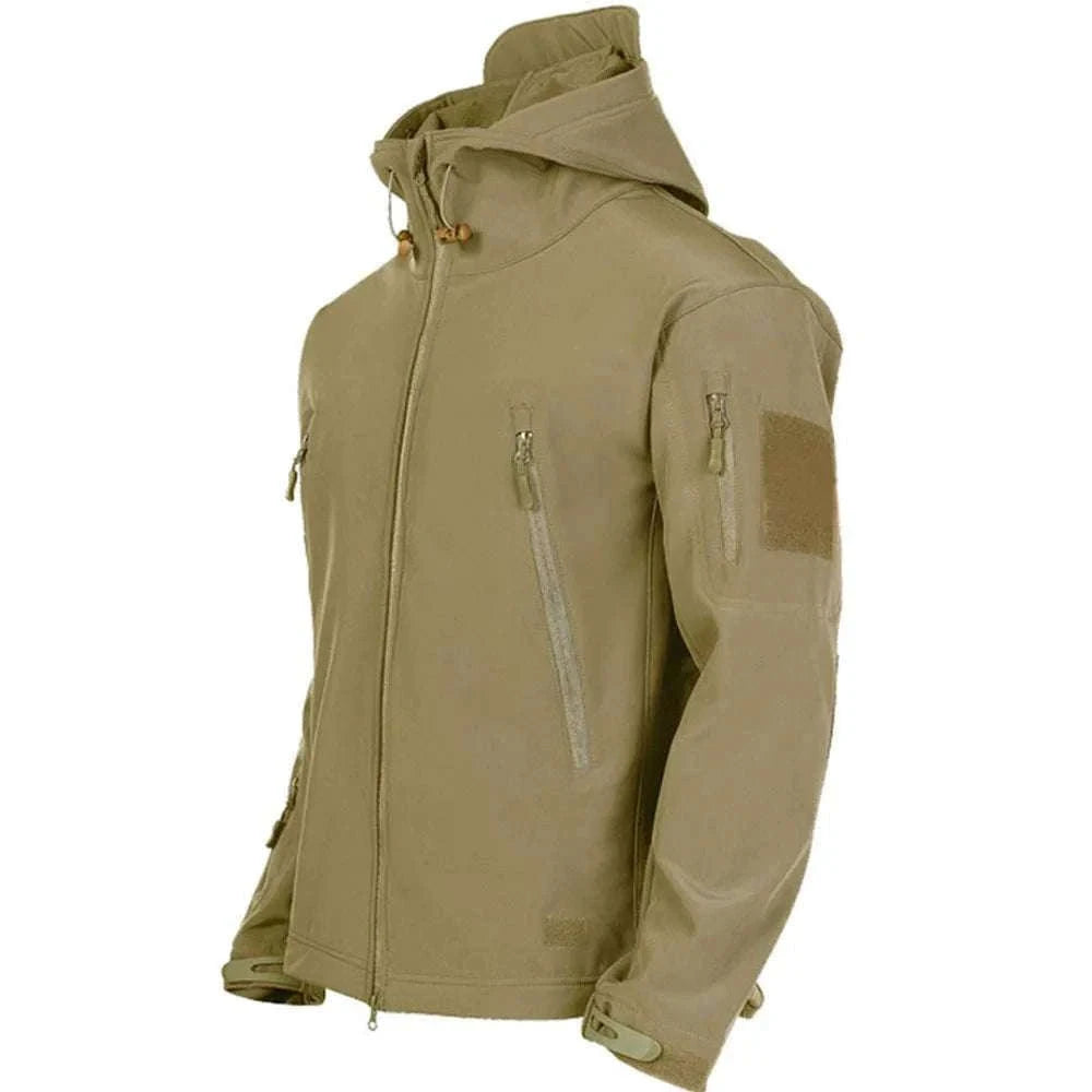 Men’s Tactical Waterproof Soft Shell Jacket with Hood – Windproof-Green SYP888 / M 57-65KG
