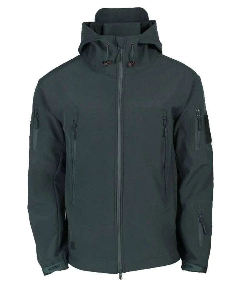 Men’s Tactical Waterproof Soft Shell Jacket with Hood – Windproof-Green SYP888 / M 57-65KG