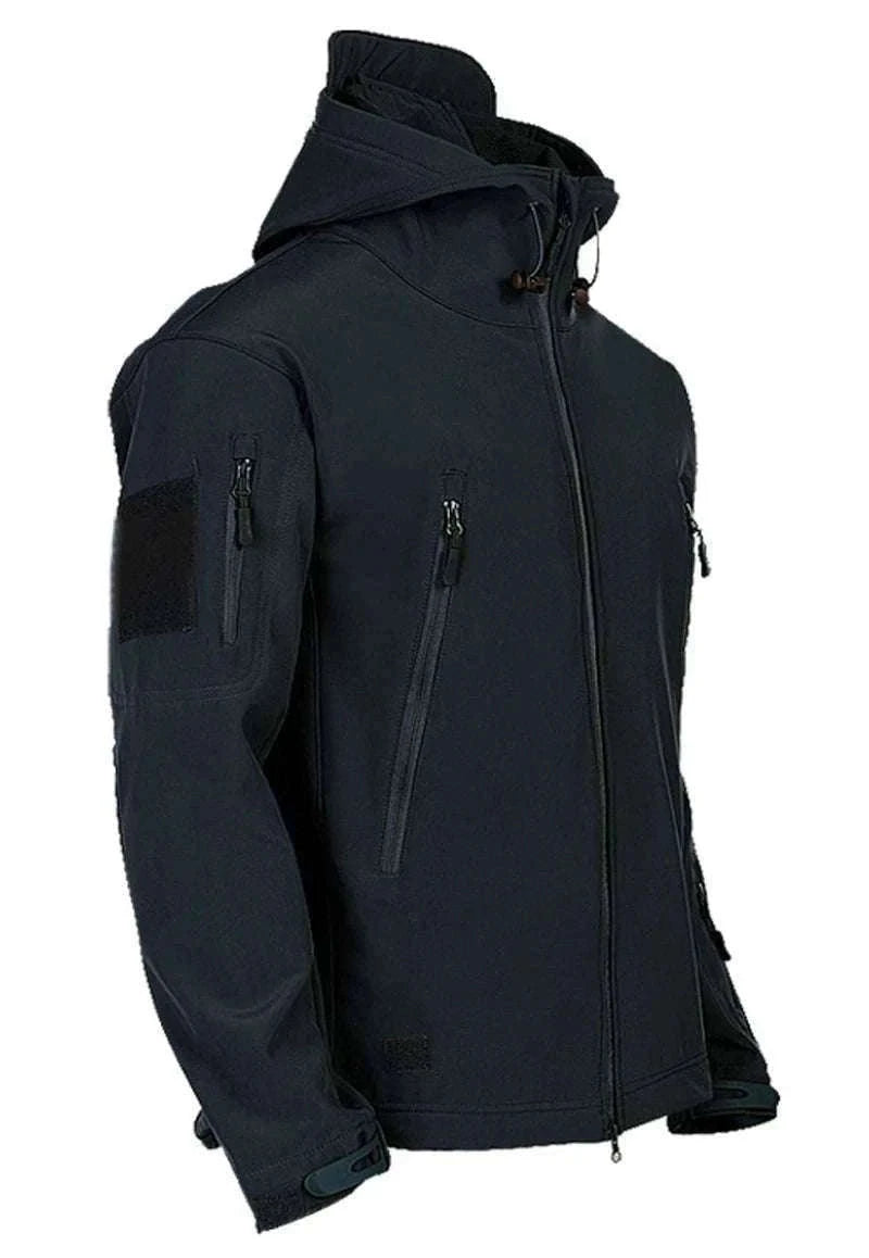 Men’s Tactical Waterproof Soft Shell Jacket with Hood – Windproof-Green SYP888 / M 57-65KG