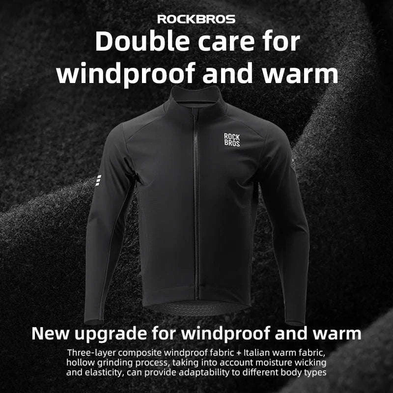 Men’s Thermal Cycling Jacket Windproof Fleece Bike Coat-YDWT007 / Asian S(EUR XS)