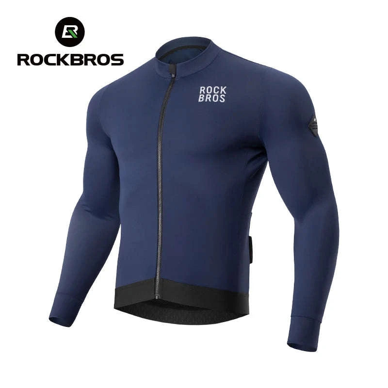 Men’s Thermal Cycling Jersey Windproof Fleece for Cold Weather Riding-YDWT006-1bl / Asian 3XL(EUR 2XL)