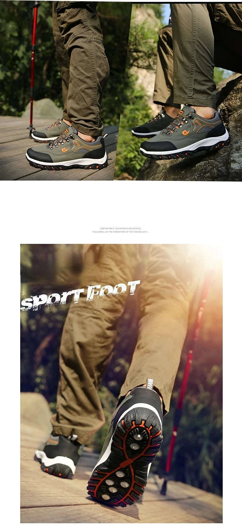 Men's Waterproof Anti-Slip Leather Hiking Shoes-692--Yellow / 46