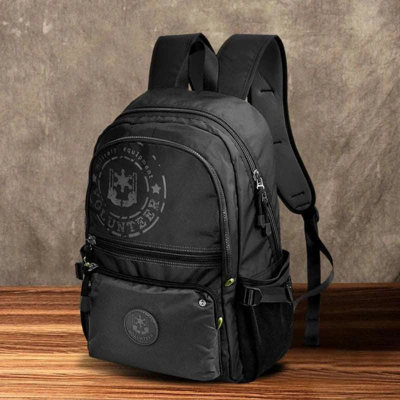 Men's Waterproof Travel Backpack with Multi‑Pocket Design-Grey(Large)